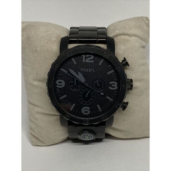 Fossil JR1485 Men's Black Stainless Steel Analog Dial Quartz Genuine Watch VK574 - Picture 1 of 12